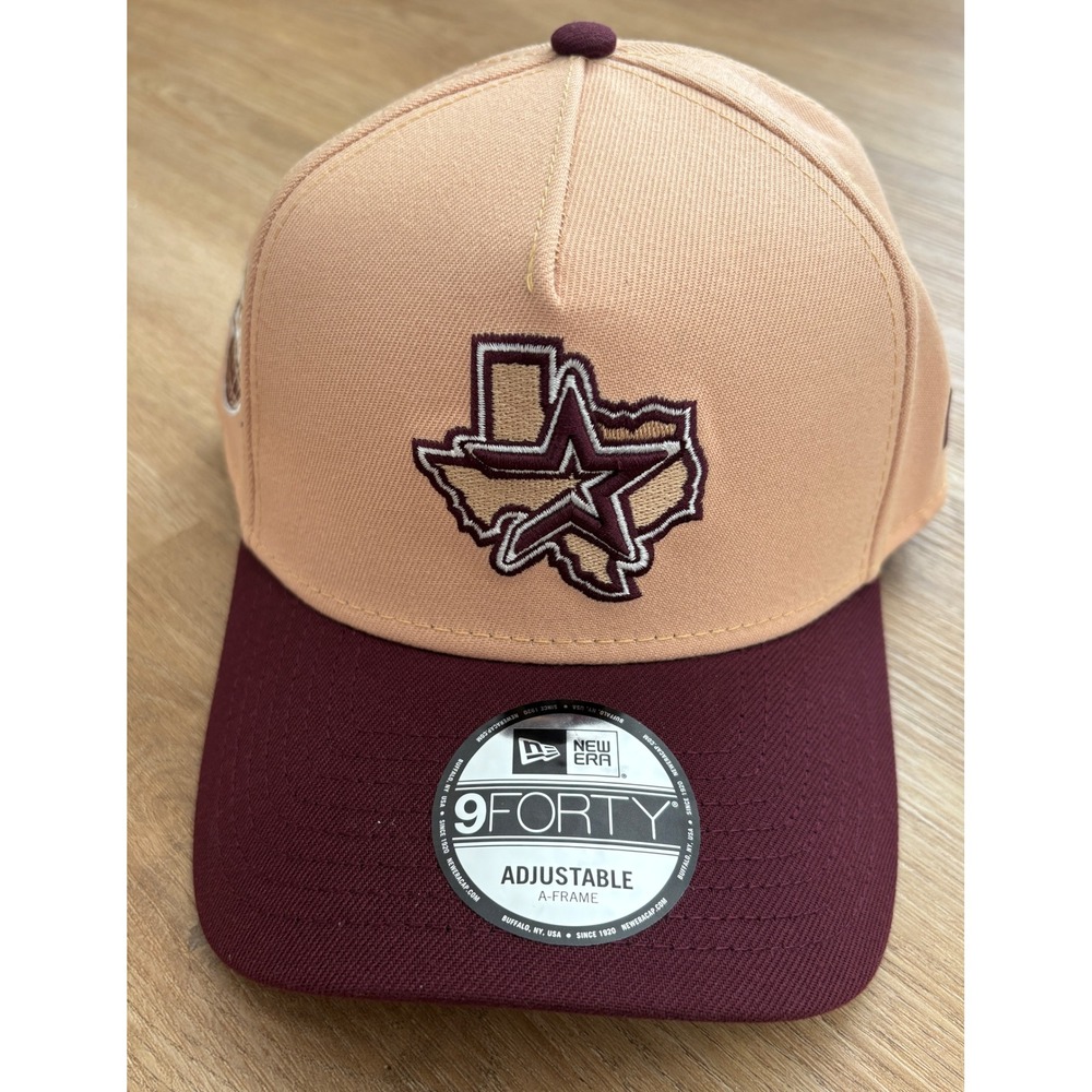 NEW: New Era Houston Astros 9FORTY A-Frame Hat 2005 World Series Patch - Beige